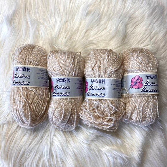 Lot of 4 York Cotton Caressa Yarn - Picture 1 of 4